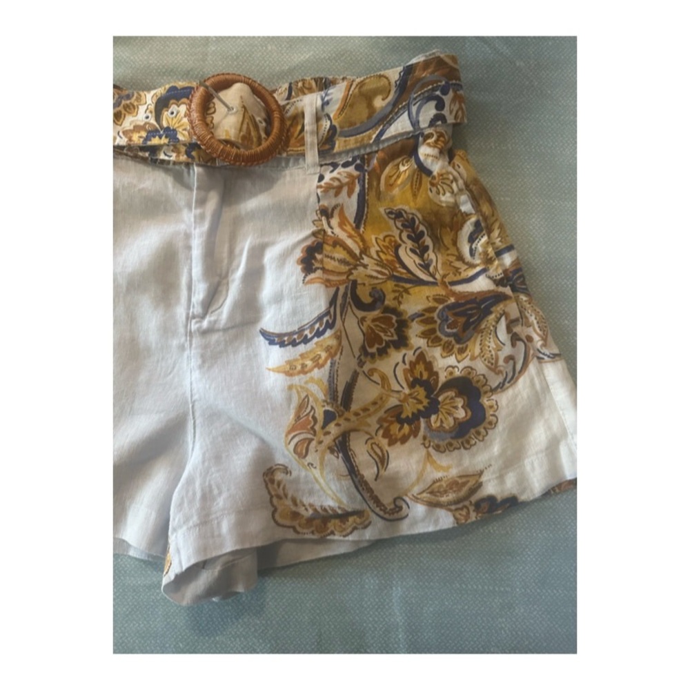 JOIE 100% Linen Multicolor Floral Dress Shorts With Matching Belt Medium - Picture 4 of 14
